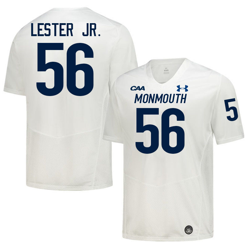 Monmouth Hawks #56 Lamont Lester Jr. College Football Jerseys,Uniforms-White